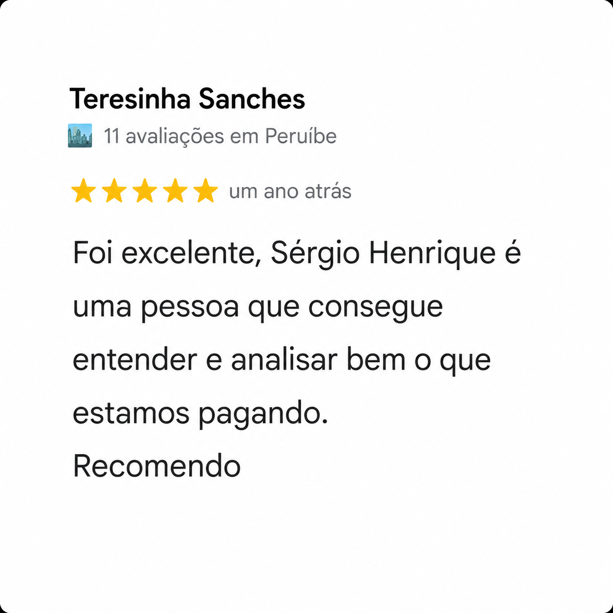 Avaliação sobre atendimento online de psicanálise com Sérgio Henrique